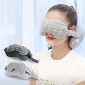 2-1 Travel Sleep Pillow | Neck Support + Eye Mask Comfort
