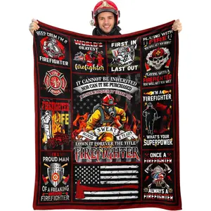 Firefighter Gifts: Funny & Cool Throw Blanket, 50"x60", Printed on One Side with a Plain White Back, Halloween Thanksgiving Christmas Gift
