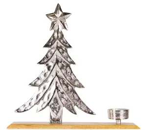 Northlight 11.5" Downswept Tree Christmas Tealight Holder