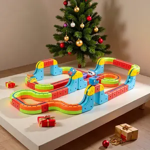 48/88pcs 3D Magnetic Train Track Set - Children Magic Track TrainElectric Assembled Building Blocks Magnetic Rail CarMaze Educational Toys suitable for 3 4 5 6 7 8 year old boys and girls birthday party gifts, Christmas Gifts, Stem Magnetic Blocks