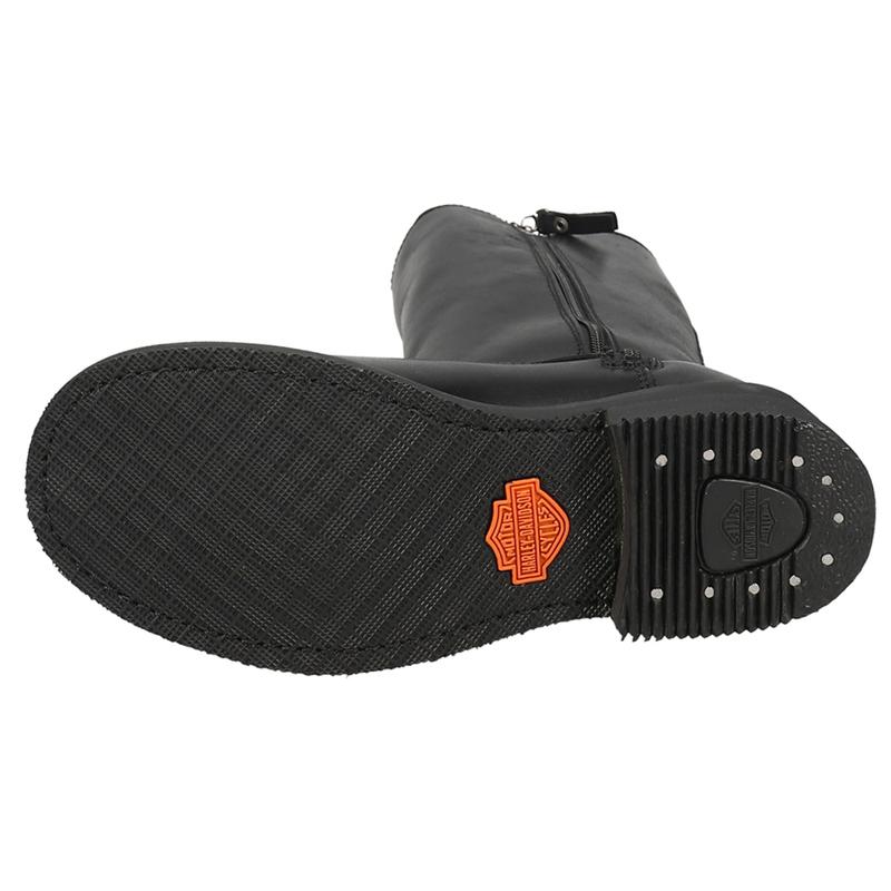 Harley-Davidson Womens Barlyn 11 Inch Zippered Motorcycle Casual Boots Mid Calf Low Heel 1-2" - Black