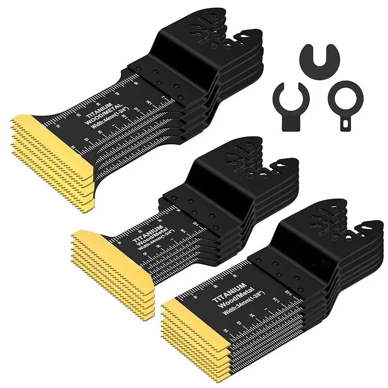 Titanium Oscillating Saw Blades for Metal Cutting, Multitool Blades for Metal Nails Hard Material & Wood Plastic, Universal Design Heavy Duty Multi To