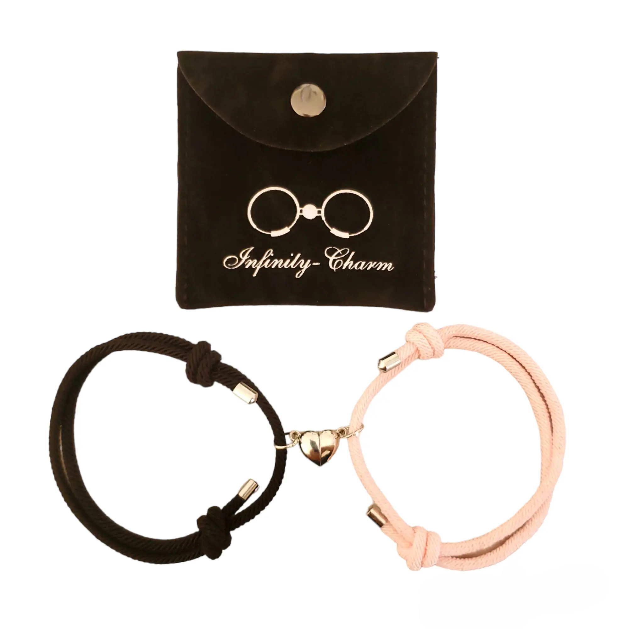 Magnetic Heart Bracelet PINK-BLACK