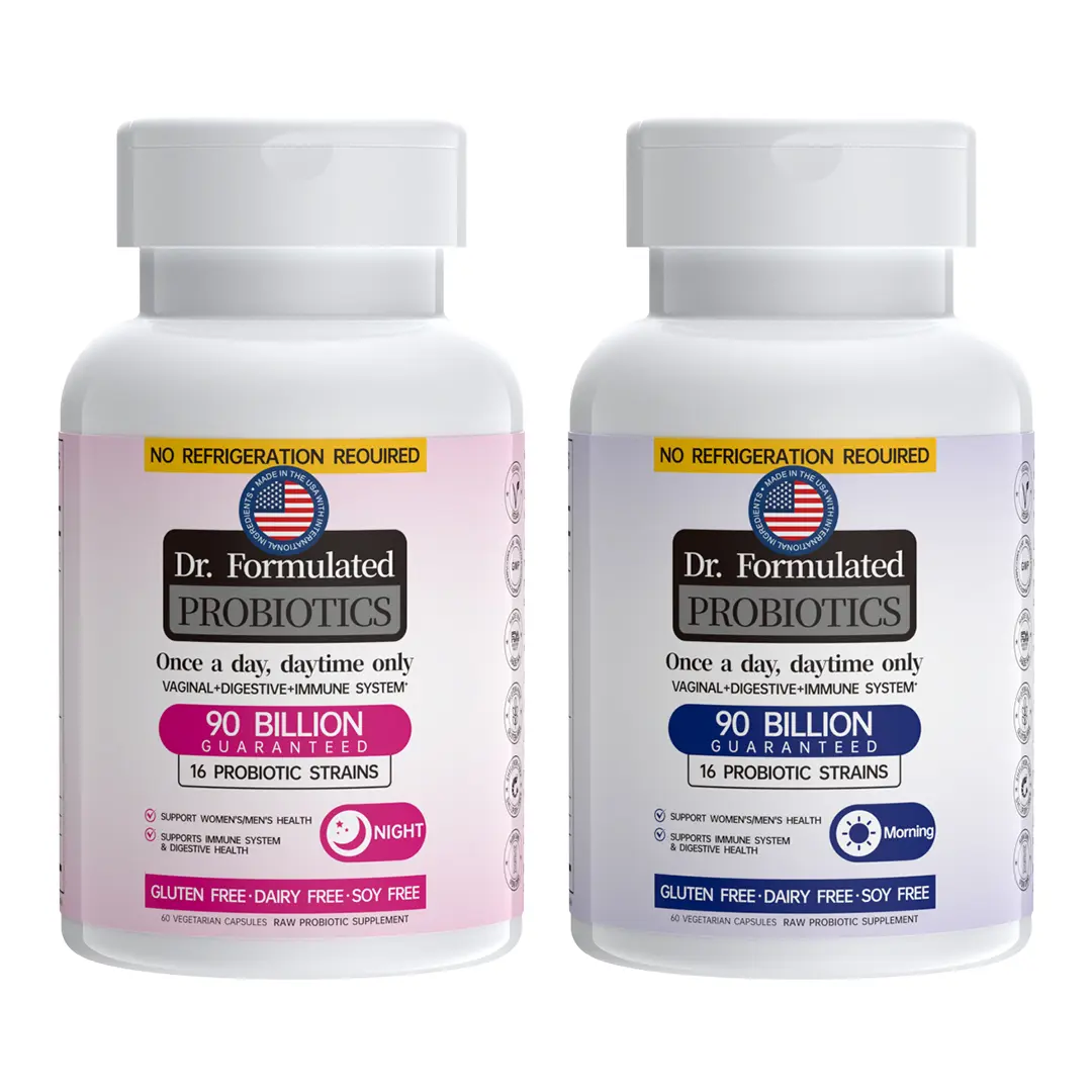 ikotiet Day & Night Probiotics Duo - 90B CFU, 16 Strains Prebiotic Gut Support Capsules with Women's Creatine & Women's Collagen