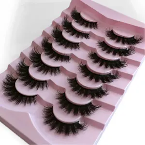 Summer fine false eyelashes, 7 pairs of natural curly eyelash extensions, eyelash bundles, eye makeup enhancement tools, summer makeup