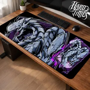 Blue-Eyes Ultimate Dragon Yu-Gi-Oh! Gaming Mouse Pad Personal, Custome, Anime Desk Mat Extended Keyboard Pad Waterproof Non Slip Rubber Base Large Mousepad for PC Gamer Setup Desk Accessories 40x21 Inch,Office Gifts, Decor desktop