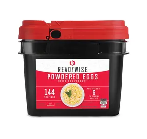 ReadyWise 144 Serving Powdered Eggs Bucket - 6 Pails of 24 Servings Each - No Refrigeration Required - Emergency & Outdoor Use - 20 Year Shelf Life