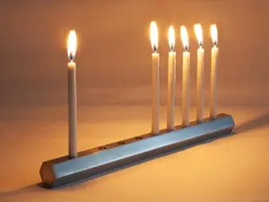 Handmade Modern Menorah Candle Holder - Home Decor