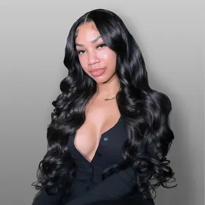 Wavymy Layered Cut Loose Wave Pre-bleached Wear Go Glueless HD Lace Wigs 6x4 Lace Closure Wigs 180% Density 100% Human Hair