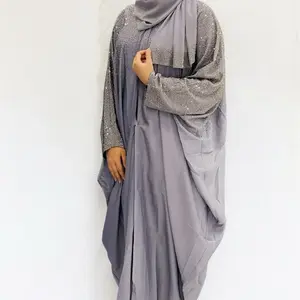 Sumaya Abaya - Modest Kaftan Styled Abaya with Sparkling Design on Front, Long Sleeves, and Comfortable Fit.