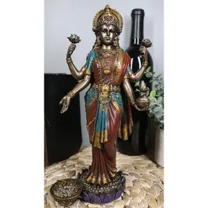Ebros Goddess Lakshmi Statue Hindu Deity of Prosperity Wealth Wisdom Fortune Figurine