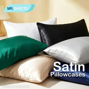 NTBAY 2-Pack Satin Pillowcases for Hair and Skin, Silky Smooth Cooling Pillow Covers, Breathable Bedding Essentials with Envelope Closure
