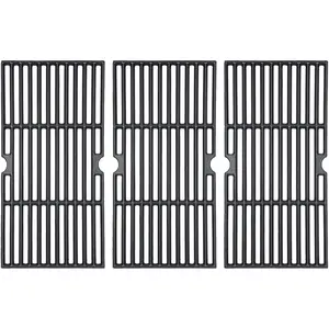 Gassaf 16 7/8" Grill Grates for Charbroil 463420508, 463420511, 463436214, 463440109 Gas Grill, Cast Iron Grates for Char Broil, Thermos, Master Chef, Backyard, 3PCS Grates Replacement for Char-Broil GasSaf