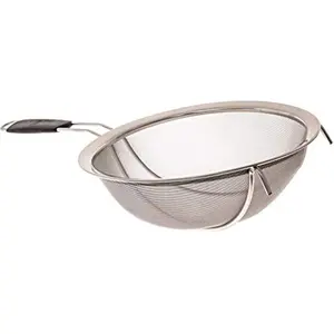 LiveFresh Large Stainless Steel Fine Mesh Strainer with Reinforced Frame and Sturdy Rubber Handle Grip - Designed for Chefs and Commercial Kitchens & Perfect for Your Home - 9 Inch / 23 cm Diameter