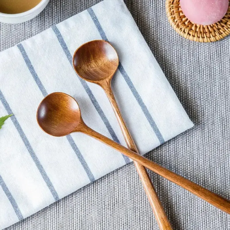 Wooden Mixing Spoon Set, Spoons Set, 2/3/6 Counts/set Long Handle Wooden Spoon, Kitchenware, Kitchen Utensils for Mixing & Serving, Kitchen Accessories, Wood Spoons For Cooking