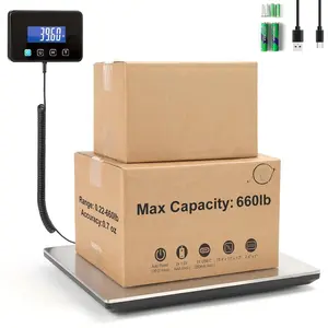 660lbs Digital Shipping Scale - 0.7oz High Accurate Stainless Steel Postal Scale for Packages, Luggage, Small Business, Warehouse,  &   Included