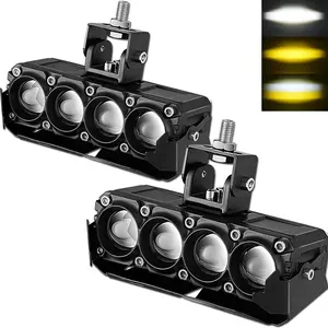 1/2PCS LED Spotlight Dual-Color Hi/Low Beam Fog Lamps, Mini Lens Headlight Driving Light for Cars, Trucks, SUVs and UTVs, Motorcycle LED Lights (12-36V), Led Front Lights Father's Day Gifts for Men