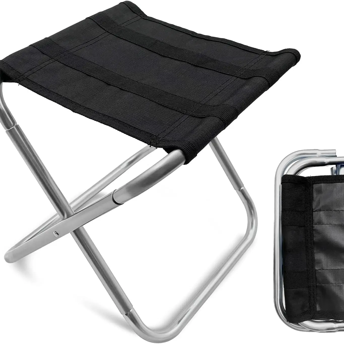 Silver Folding Small Stool