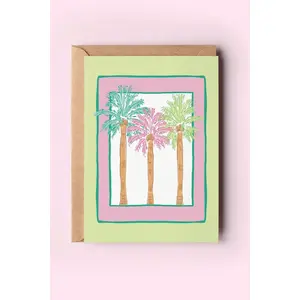 Trio of Colorful Palm Trees Greeting Card