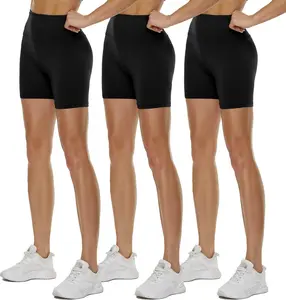 3 Pack High Waisted Biker Shorts for Women – 3"/ 5"/ 8" Black Workout Yoga Compression Novelty Shorts for Running