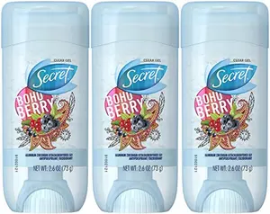Secret Scent Expressions Antiperspirant Deodorant, Clear Gel, Boho Berry, 2.6 Ounce (Pack of 3)