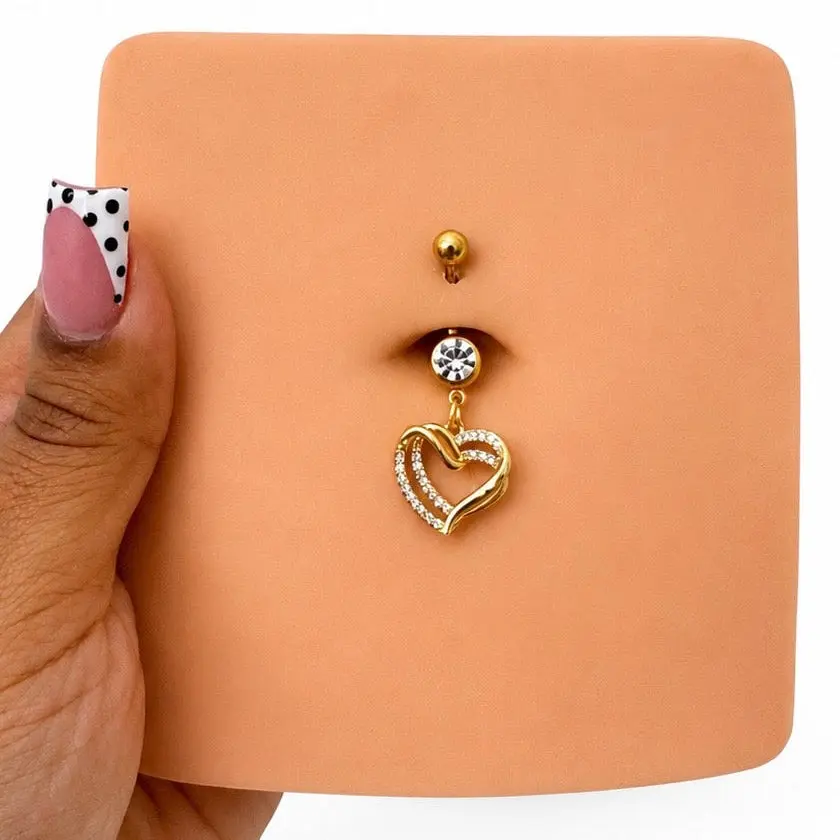 Classy Heart Belly Ring (8mm-16mm Customizable)