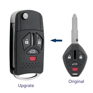 Upgrate Replacement for 2007 - 2012 Mitsubishi Eclipse Galant 2008-2017 Lancer Flip Remote Key Fob Shell Case OUCG8D-620M-A  4 Button