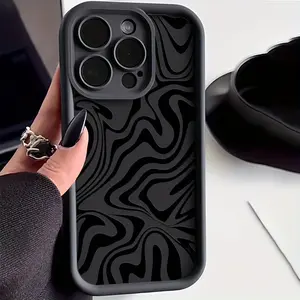 Phone case: Gao Zhu Black Texture Printed TPU Shockproof Case for iPhone X/Xs/XS Max/11/12/13/14/15/16/17 Pro Max Plus