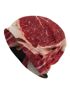1PC Fashion Hats Rib Roast (Meat Detail) Thin Hat Bonnet Style Hipster Skullies Beanies Caps Men Women's Earmuffs