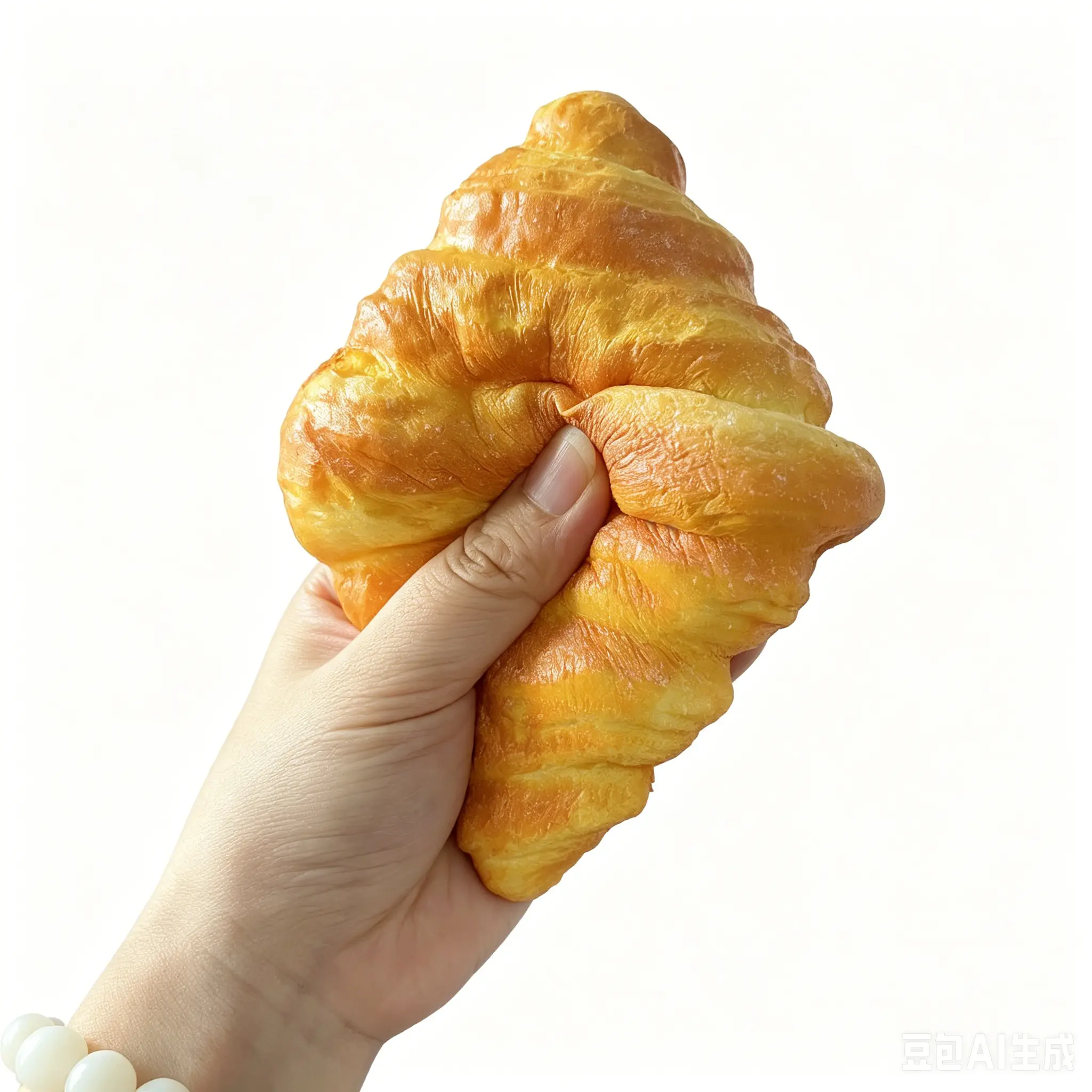 Scented Fake Croissant Squishy Toy,Slow Rising, Super Soft Texture Realistic Simulation Bread Stress Relief Squeeze Toy, Cute Birthday & Party Gift