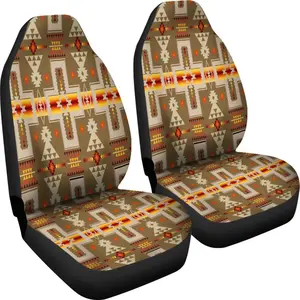 Light Brown Tribe Design Native American Car Seat Covers