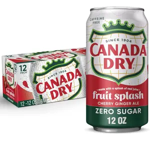 Zero Sugar Cherry Gingerale Fruit Splash 12Oz, Pack of 12