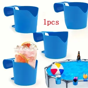 Pool side dedicated cup holder, drink holders and beverage tray - suitable for circular storage of hand sanitizer and beer cups.
