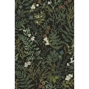 Dark Green Fern Botanical Self Adhesive Vinyl Shelf Drawer Liner Contact Wallpaper for Kitchen Cabinets Dresser Dollhouse Walls Arts Crafts Decal 17.5X117 Inches