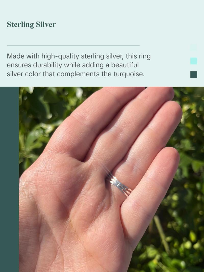 Zuni Double Row Green Turquoise 8 Stone Inlay Ring