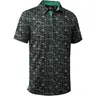 ZITY Men's Golf Polo Shirt - Short Sleeve, 4-Way Stretch UPF 30+ Sun Fabric, Sweat-Wicking, Breathable, Lightweight, Button-Front, Sporty Chic Modern Classic Performance Top, Print Patterns, Unique Designs, Casual Collared Menswear (Outdoor Sports)