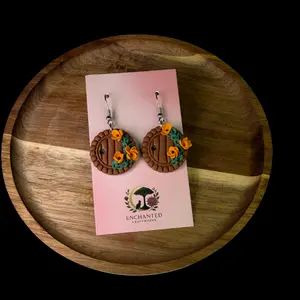 Enchanted Hobbit | Fairy Door polymer Clay Dangle Earrings