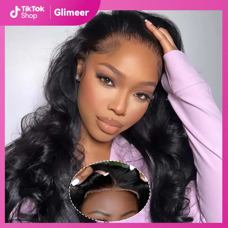Glimeer Body Wave 5x5 Wear And Go Glueless Wigs Human Hair Pre Plucked Pre Cut HD Lace Closure Wigs Human Hair For Women 180% Density No Glue Ready To Wear And Go Frontal Wigs For Beginners #HolidayHaul