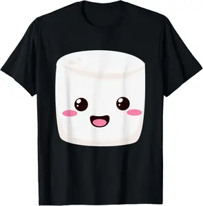 100% Cotton Kawaii Halloween Group Costume Party S'mores Marshmallow T-Shirt