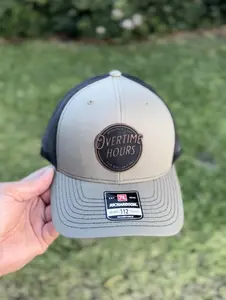 Working all Day Overtime Hours for BS Pay Leather Patch Hat