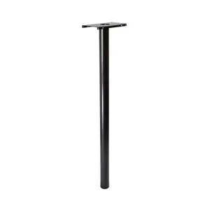 Pacifica In-Ground Steel Mailbox Post, Black Hardware, 1-Piece Outdoor Powder-Coated Round Shape Steel Mailbox Post