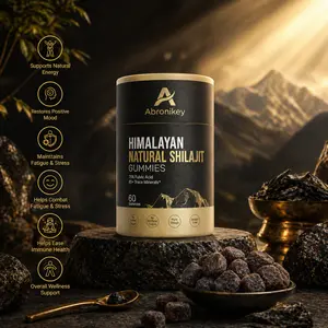 Shilajit Gummies — Infused with Ashwagandha, Gokshura, Other Herbs, and Trace Minerals | No Added Sugar | Naturally Boosts Physical Strength, Focus, and Endurance | 60 Gummies