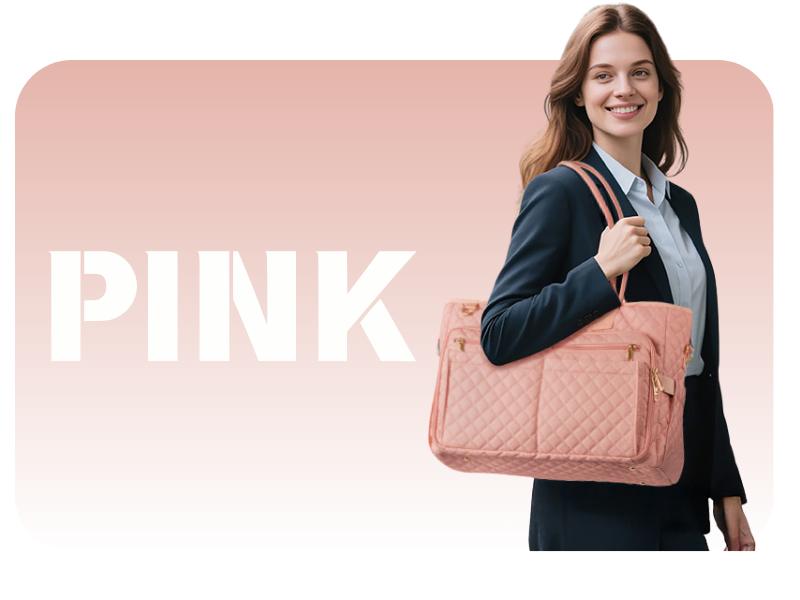 Women's Teacher Tote Bag - 15.6 in Laptop Bag, Crossbody Handbag with Insulated Large Cup Holder Pocket, Waterproof Quilted Organizer with Multiple Pockets for School College