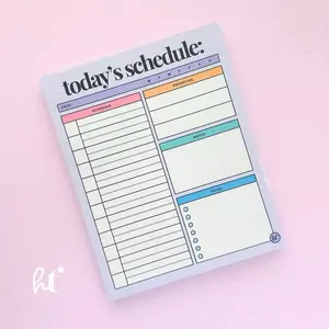 Daily Time Box Notepad Planner with 50 Pages 28lb Paper 9.75x7.75 inches for Task Organization and Note Taking
