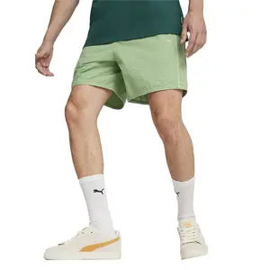 PUMA Mens Made With Quality Seersucker Drawstring Shorts Casual Bottoms Casual Drawstring - Green