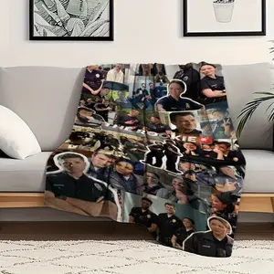 The Rookie Cozy Flannel Blanket Soft Warm Throw for Bed Sofa Movie Nights Comfortable for Fans TV Binge Watching Relaxing