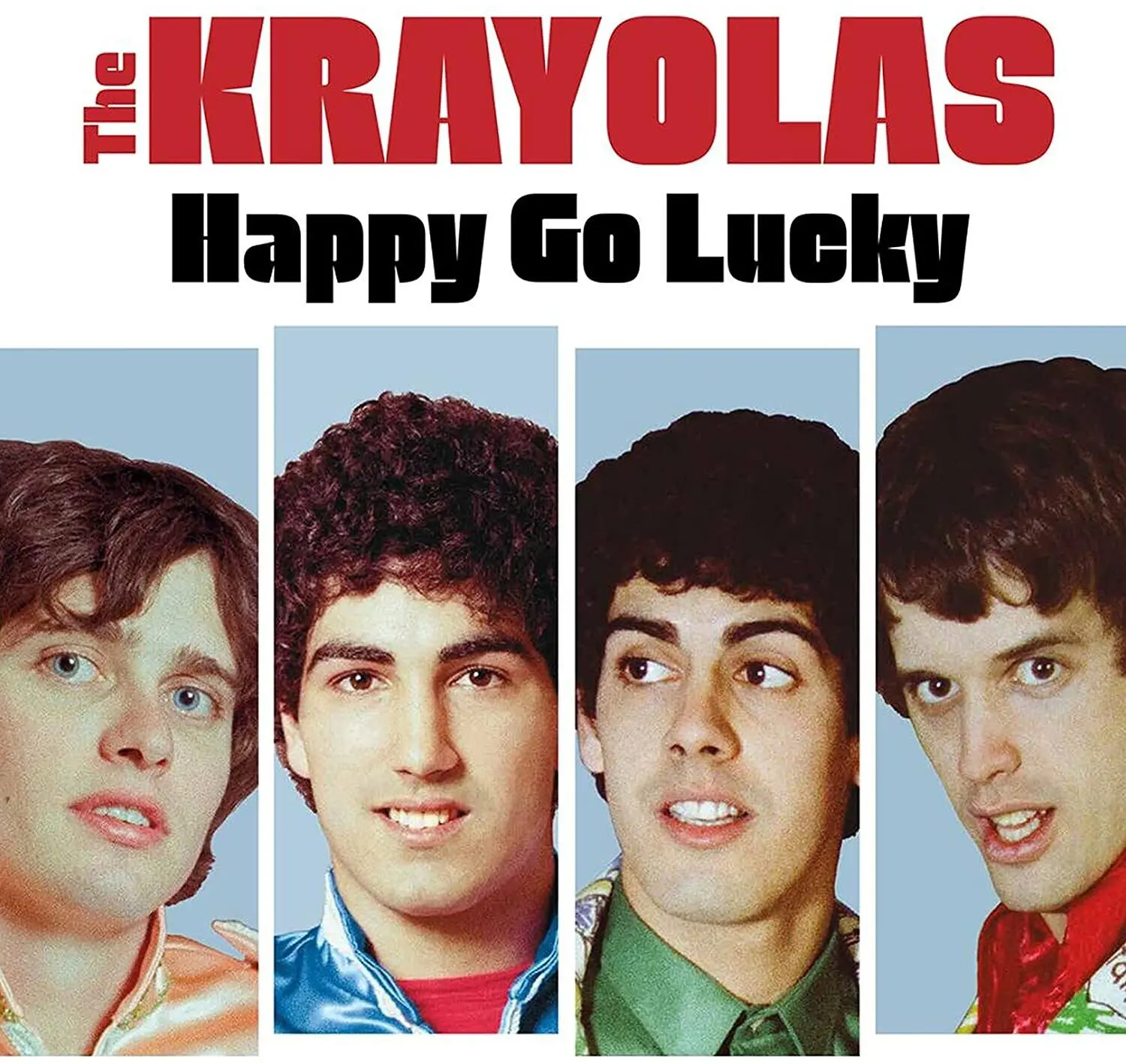 The Krayolas Band Limited Edition Happy Go Lucky Rock LP (Long Play) Vinyl Records, Neon Orange Colored Vinyl, Gatefold LP Jacket, Remixes Included