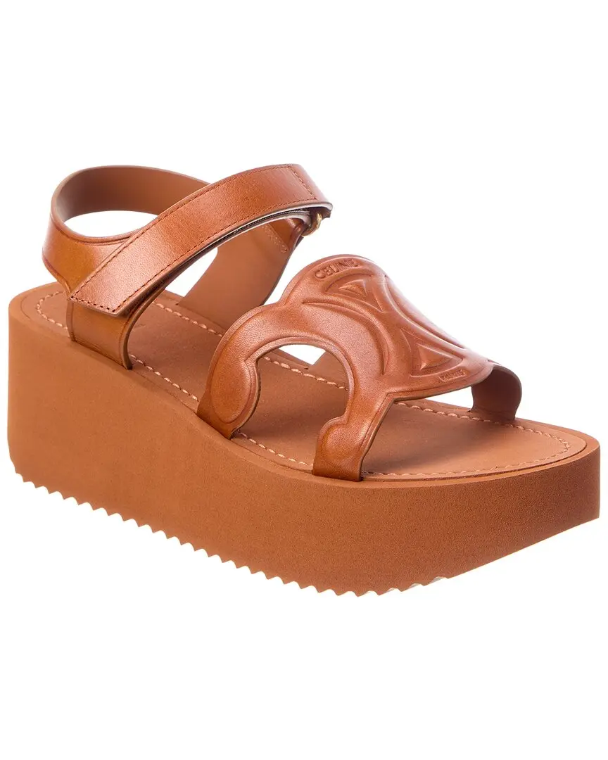 CELINE Sunny Leather Platform Sandal