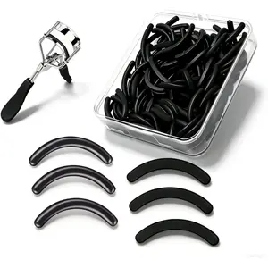 30-Pack Silicone Eyelash Curler Refill Pads, Universal Fit for Standard Curler, Long-Lasting Replacement Cushions