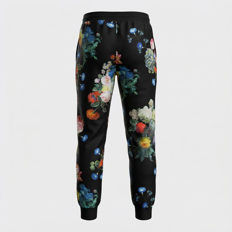 Women's Floral Jogger Pants Full-Print Fashion Sweatpants Comfortable Jogger Style for Casual Wear made in polyester